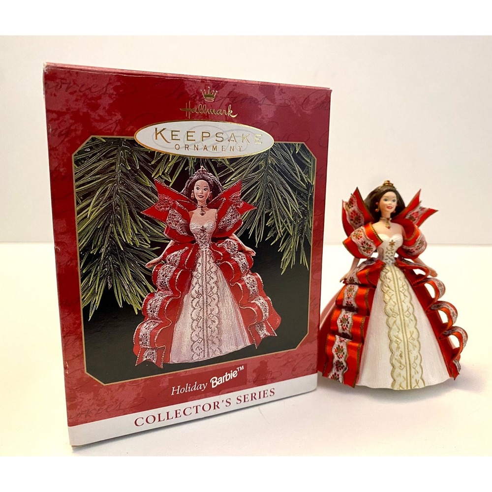 Hallmark Keepsake 1997 Holiday Barbie Ornament 5th in Series Red Dress Vintage